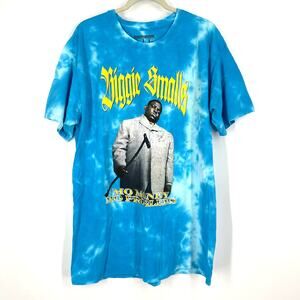 Biggie Smalls Mo Money Mo Problems T-Shirt Blue Tie Dye Large